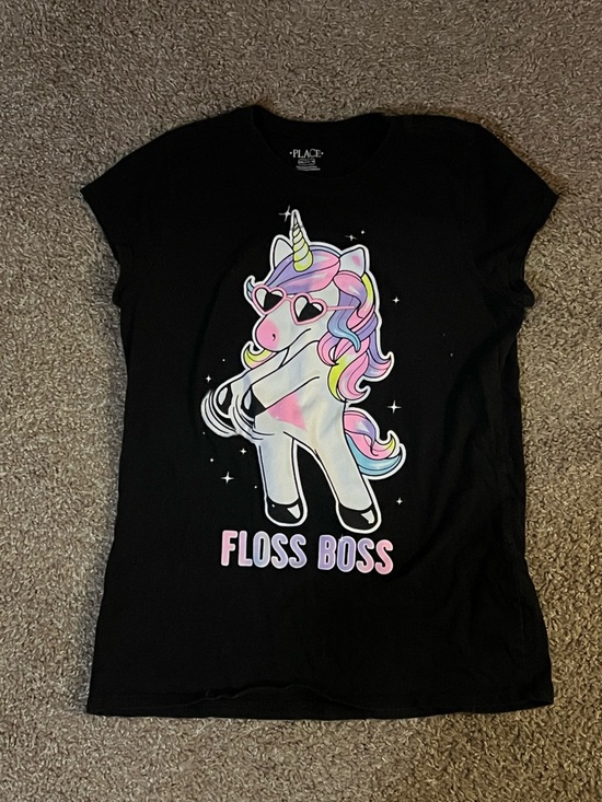 The Children's Place Other - The Children's Place Black Unicorn "Floss Boss" Graphic Tee